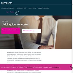 Adult guidance worker job profile