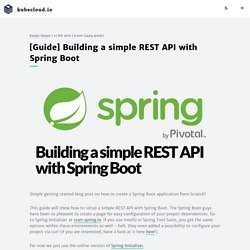 [Guide] Building a simple REST API with Spring Boot