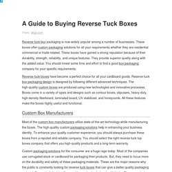 A Guide to Buying Reverse Tuck Boxes