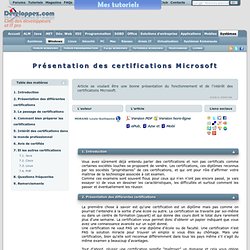 Guide des certifications Microsoft