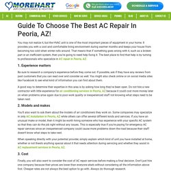 Guide To Choose The Best AC Repair In Peoria, AZ!