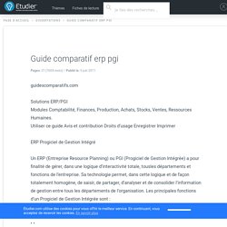 Guide comparatif erp pgi - Rapports de Stage - 7604 Mots