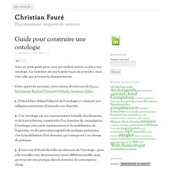Guide pour construire une ontologie – Christian Fauré
