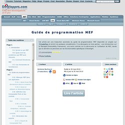 Guide de programmation MEF