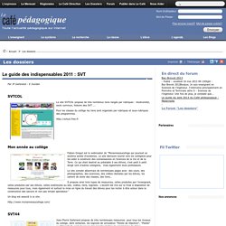 Le guide des indispensables 2011 : SVT