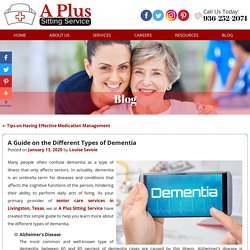 A Guide on the Different Types of Dementia