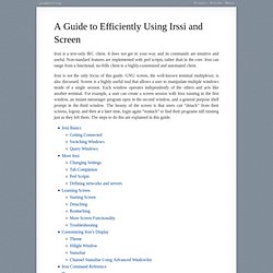 A Guide to Efficiently Using Irssi and Screen