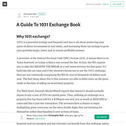 A Guide To 1031 Exchange Book – Christopher Nolt