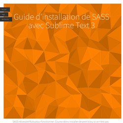 Guide d'installation de SASS avec Sublime Text 3