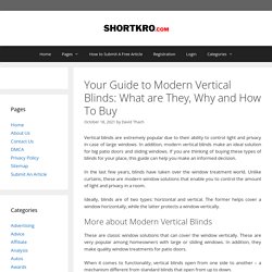 Your Guide to Modern Vertical Blinds: What are They, Why and How To Buy