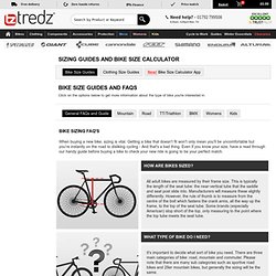 Bicycle size guides and cycle clothes sizing for adults and kids - Tredz.co.uk