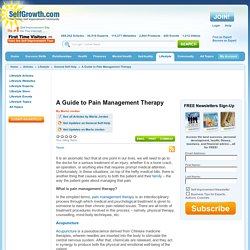 A Guide to Pain Management Therapy