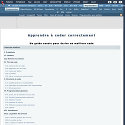Un guide pour coder correctement