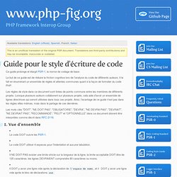PSR-2 — Guide pour le style d'écriture de code