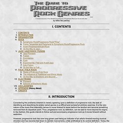 A Guide to the Progressive Rock Genres