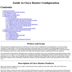 Guide to Cisco Router Configuration