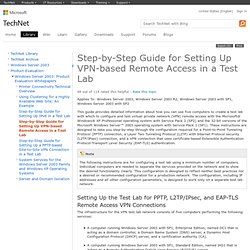 Step-by-Step Guide for Setting Up VPN-based Remote Access in a Test Lab