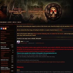 A guide to new magic items in BG2EE *SPOILERS* - Baldur's Gate Forums