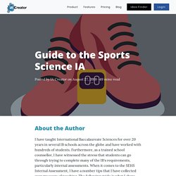 Guide to the Sports Science IA - IA Creator