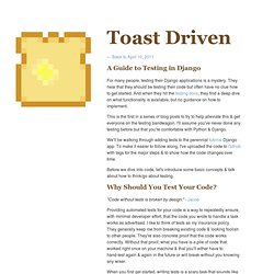 A Guide to Testing in Django - Toast Driven