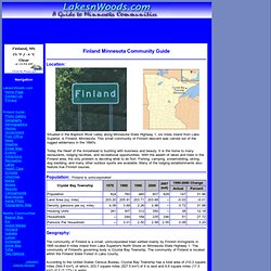 Guide to Finland Minnesota