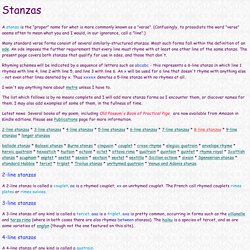 Guide to Verse Forms - stanzas