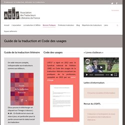Guide de la traduction et Code des usages - ATLF