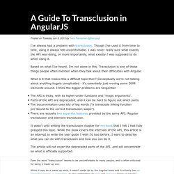 A Guide To Transclusion in AngularJS