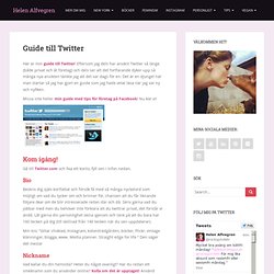   Guide till Twitter - Helen Alfvegren