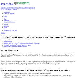 Guide d'utilisation d'Evernote avec les Post-it Notes