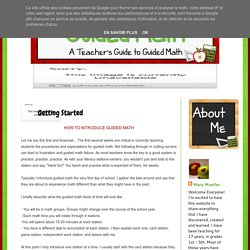 Guided Math: Getting Started
