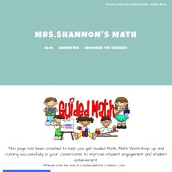 Guided Math - Mrs.Shannon's Math Class