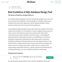 Best Guideline of SQL Database Design Tool