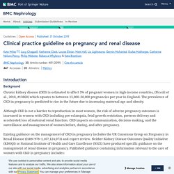 Clinical practice guideline on pregnancy and renal disease