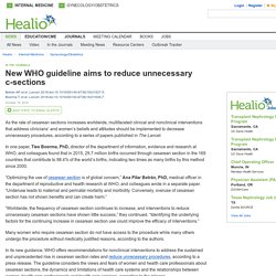 New WHO guideline aims to reduce unnecessary c-sections