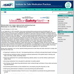 Guidelines for timely medication administration