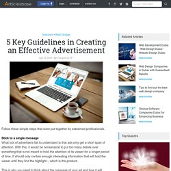 5 Key Guidelines in Creating an Effective Advertisement
