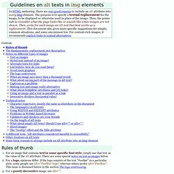 Guidelines on ALT texts in IMG elements