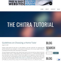 Guidelines on Choosing a Home Tutor