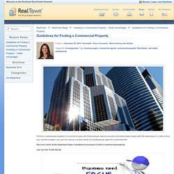 Guidelines for Finding a Commercial Property