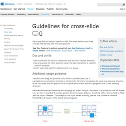 Guidelines for cross-slide (Metro style apps)