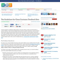 Ten Guidelines for Clean Customer Feedback Data