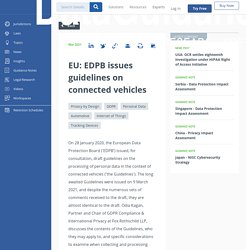 EU: EDPB issues draft guidelines on connected vehicles