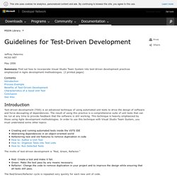 Guidelines for Test-Driven Development