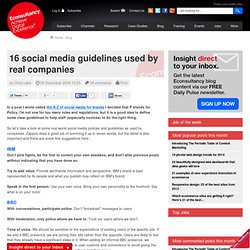 16 social media guidelines used by real companies