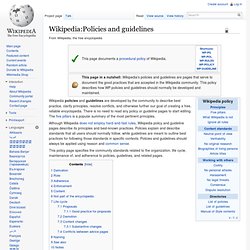 Policies and guidelines