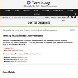 Contest Guidelines - Terrain.org: A Journal of the Built + Natural Environments