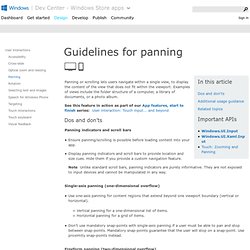 Guidelines for panning (Metro style apps)