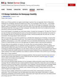 Guidelines for homepage usability (not journalism, but still)