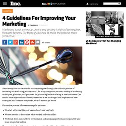 4 Guidelines For Improving Your Marketing